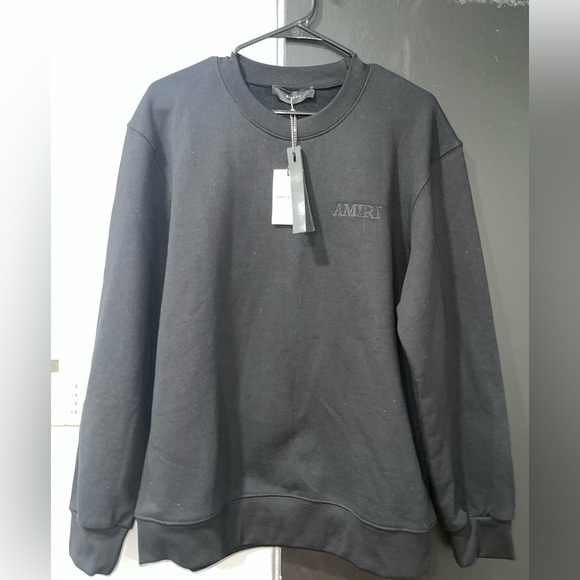 AMIRI Black Logo Embroidered Sweatshirt